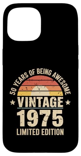 Hülle für iPhone 15 50. Geburtstag Mann Frau 50 Jahre 1975 Deko Lustig Geschenk von Geburtstags TShirt 50 Jahre Mann Frau Damen Herren