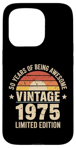 Hülle für iPhone 15 Pro 50. Geburtstag Mann Frau 50 Jahre 1975 Deko Lustig Geschenk von Geburtstags TShirt 50 Jahre Mann Frau Damen Herren