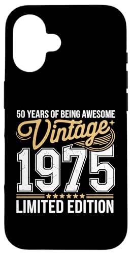 Hülle für iPhone 16 50. Geburtstag Mann Frau 50 Jahre 1975 Deko Lustig Geschenk von Geburtstags TShirt 50 Jahre Mann Frau Damen Herren