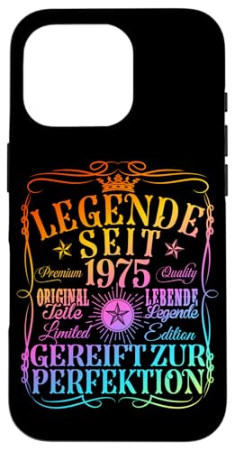 Hülle für iPhone 16 Pro 50. Geburtstag Mann Frau 50 Jahre 1975 Deko Lustig Geschenk von Geburtstags TShirt 50 Jahre Mann Frau Damen Herren