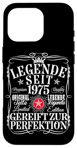 Hülle für iPhone 16 Pro 50. Geburtstag Mann Frau 50 Jahre 1975 Deko Lustig Geschenk von Geburtstags TShirt 50 Jahre Mann Frau Damen Herren