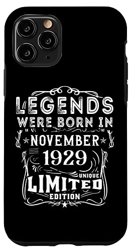 Hülle für iPhone 11 Pro Geburtstag November 1929 Limited Geschenk Edition Vintage von Geburtstagsgeschenk Damen 1929 Geschenkidee Herren