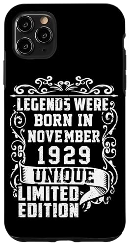 Hülle für iPhone 11 Pro Max Geburtstag November 1929 Limited Geschenk Edition Vintage von Geburtstagsgeschenk Damen 1929 Geschenkidee Herren