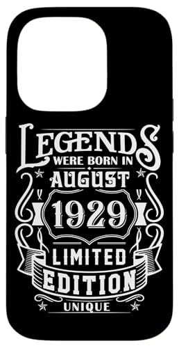 Hülle für iPhone 14 Pro Geburtstag August 1929 Limited Geschenk Edition Vintage von Geburtstagsgeschenk Damen 1929 Geschenkidee Herren