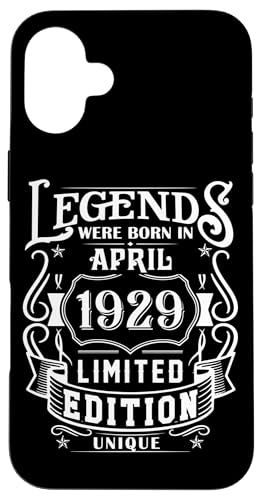 Hülle für iPhone 16 Plus Geburtstag April 1929 Limited Geschenk Edition Vintage von Geburtstagsgeschenk Damen 1929 Geschenkidee Herren