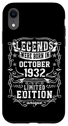 Hülle für iPhone XR Geburtstag Oktober 1932 Limited Geschenk Edition Vintage von Geburtstagsgeschenk Damen 1932 Geschenkidee Herren