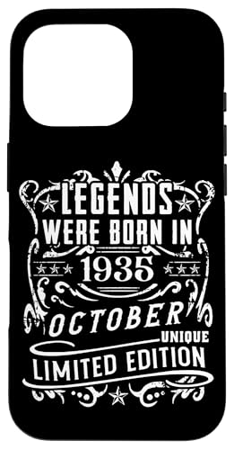 Hülle für iPhone 16 Pro Geburtstag Oktober 1935 Limited Geschenk Edition Vintage von Geburtstagsgeschenk Damen 1935 Geschenkidee Herren