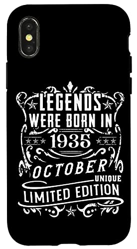 Hülle für iPhone X/XS Geburtstag Oktober 1935 Limited Geschenk Edition Vintage von Geburtstagsgeschenk Damen 1935 Geschenkidee Herren