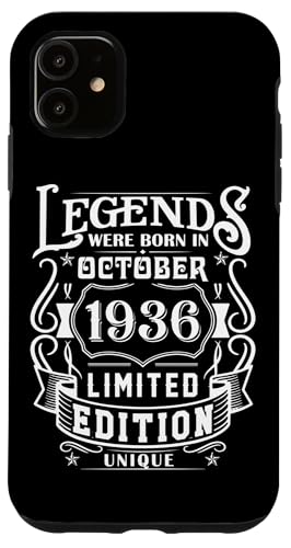 Hülle für iPhone 11 Geburtstag Oktober 1936 Limited Geschenk Edition Vintage von Geburtstagsgeschenk Damen 1936 Geschenkidee Herren