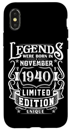 Hülle für iPhone X/XS Geburtstag November 1940 Limited Geschenk Edition Vintage von Geburtstagsgeschenk Damen 1940 Geschenkidee Herren