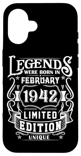 Hülle für iPhone 16 Geburtstag Februar 1942 Limited Geschenk Edition Vintage von Geburtstagsgeschenk Damen 1942 Geschenkidee Herren