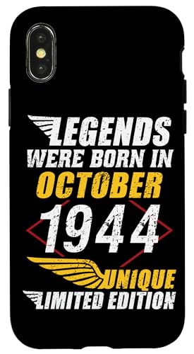 Hülle für iPhone X/XS Geburtstag Oktober 1944 Limited Geschenk Edition Vintage von Geburtstagsgeschenk Damen 1944 Geschenkidee Herren