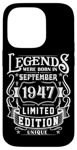 Hülle für iPhone 14 Pro Geburtstag September 1947 Limited Geschenk Edition Vintage von Geburtstagsgeschenk Damen 1947 Geschenkidee Herren