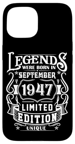 Hülle für iPhone 15 Geburtstag September 1947 Limited Geschenk Edition Vintage von Geburtstagsgeschenk Damen 1947 Geschenkidee Herren