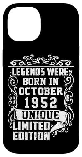 Hülle für iPhone 14 Geburtstag Oktober 1952 Limited Geschenk Edition Vintage von Geburtstagsgeschenk Damen 1952 Geschenkidee Herren