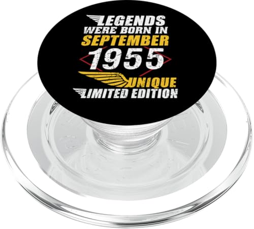 Geburtstag September 1955 Limited Geschenk Edition Vintage PopSockets PopGrip für MagSafe von Geburtstagsgeschenk Damen 1955 Geschenkidee Herren