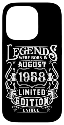 Hülle für iPhone 14 Pro Geburtstag August 1958 Limited Geschenk Edition Vintage von Geburtstagsgeschenk Damen 1958 Geschenkidee Herren