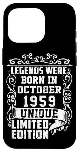 Hülle für iPhone 16 Pro Geburtstag Oktober 1959 Limited Geschenk Edition Vintage von Geburtstagsgeschenk Damen 1959 Geschenkidee Herren