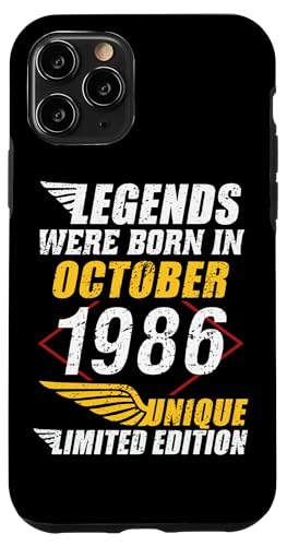 Hülle für iPhone 11 Pro Geburtstag Oktober 1986 Limited Geschenk Edition Vintage von Geburtstagsgeschenk Damen 1986 Geschenkidee Herren