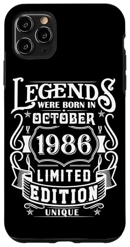 Hülle für iPhone 11 Pro Max Geburtstag Oktober 1986 Limited Geschenk Edition Vintage von Geburtstagsgeschenk Damen 1986 Geschenkidee Herren