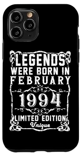 Hülle für iPhone 11 Pro Geburtstag Februar 1994 Limited Geschenk Edition Vintage von Geburtstagsgeschenk Damen 1994 Geschenkidee Herren