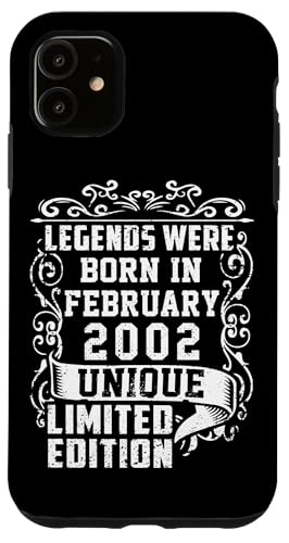 Hülle für iPhone 11 Geburtstag Februar 2002 Limited Geschenk Edition Vintage von Geburtstagsgeschenk Damen 2002 Geschenkidee Herren