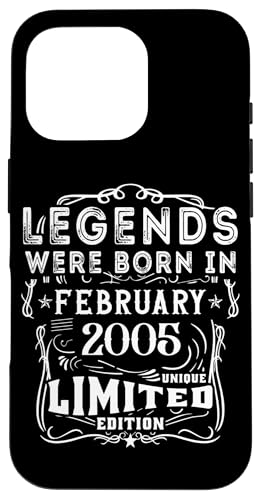 Hülle für iPhone 16 Pro Geburtstag Februar 2005 Limited Geschenk Edition Vintage von Geburtstagsgeschenk Damen 2005 Geschenkidee Herren