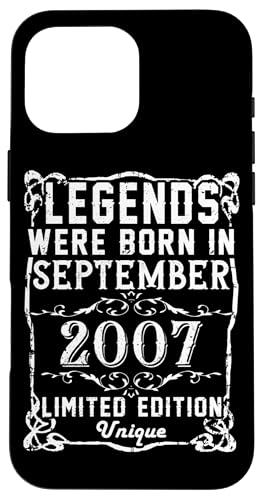 Hülle für iPhone 16 Pro Max Geburtstag September 2007 Limited Geschenk Edition Vintage von Geburtstagsgeschenk Damen 2007 Geschenkidee Herren