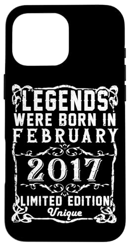 Hülle für iPhone 16 Pro Max Geburtstag Februar 2017 Limited Geschenk Edition Vintage von Geburtstagsgeschenk Damen 2017 Geschenkidee Herren