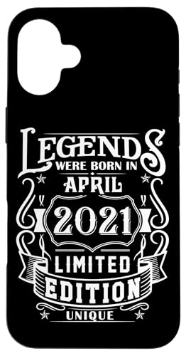 Hülle für iPhone 16 Plus Geburtstag April 2021 Limited Geschenk Edition Vintage von Geburtstagsgeschenk Damen 2021 Geschenkidee Herren