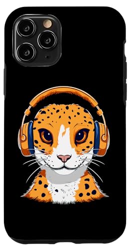 Hülle für iPhone 11 Pro Leopard Gecko mit Kopfhörer Musik Lustig von Gecko Groove Vibes