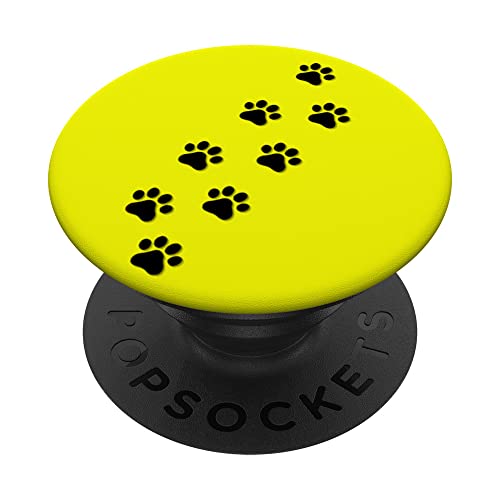 PopSockets PopGrip Hundepfoten, Gelb / Schwarz PopSockets mit austauschbarem PopGrip von Gecko Travel Tech
