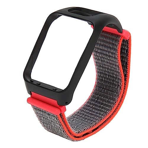 2-in-1 Elastisches Geflochtenes Nylon-Sportuhrenarmband, Verstellbares Ersatz-Uhrenarmband, für Tomtom Runner3 (Bläuliches Rot) von Gedourain