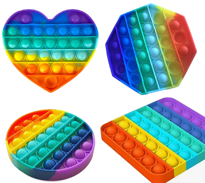 Pop it Fidget Toy Rainbow - Set mit 4 Varianten - Bekannt von TikTok von Geeek