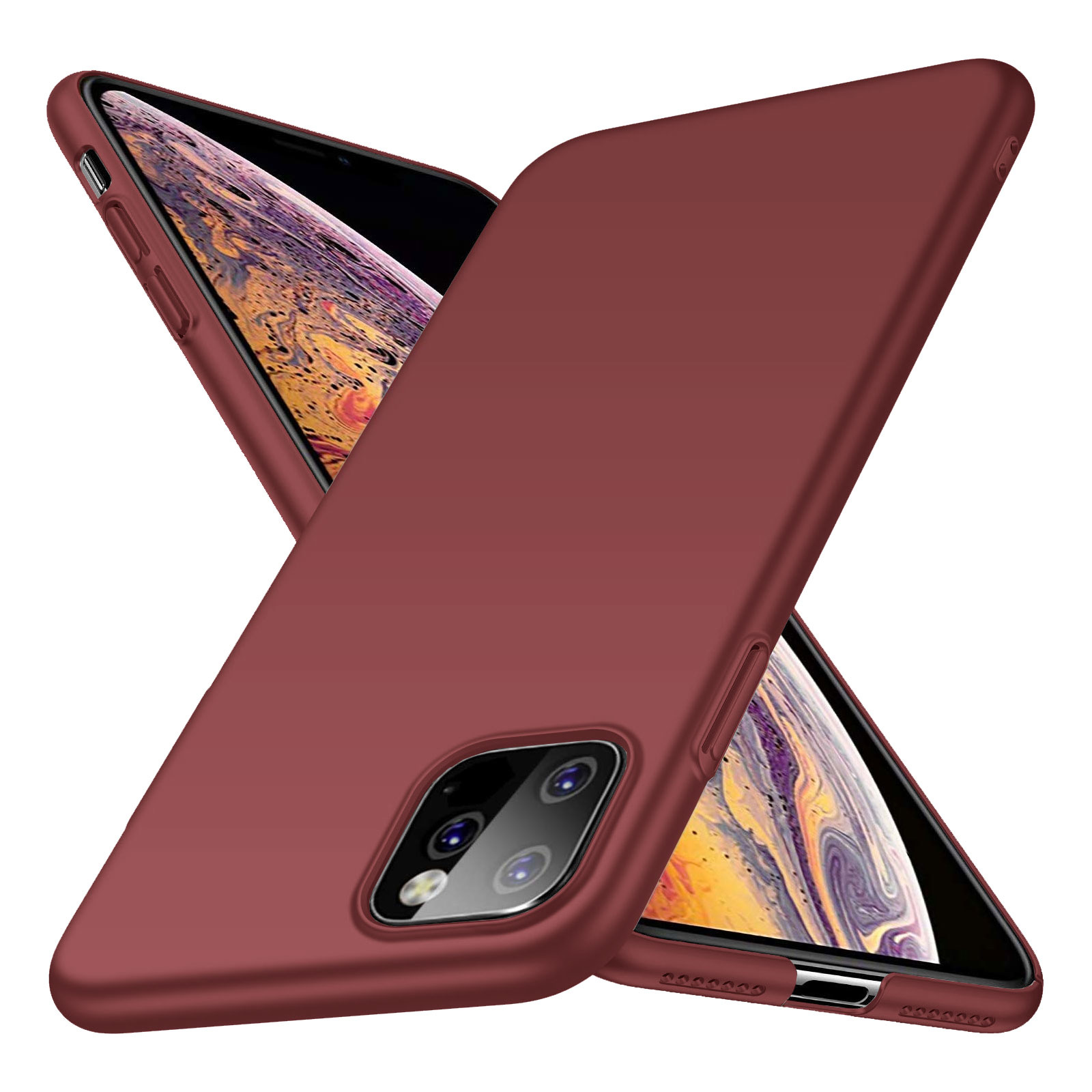 Rückseite Hülle Abdeckung iPhone 11 Pro Hülle Burgundy Rot von Geeek