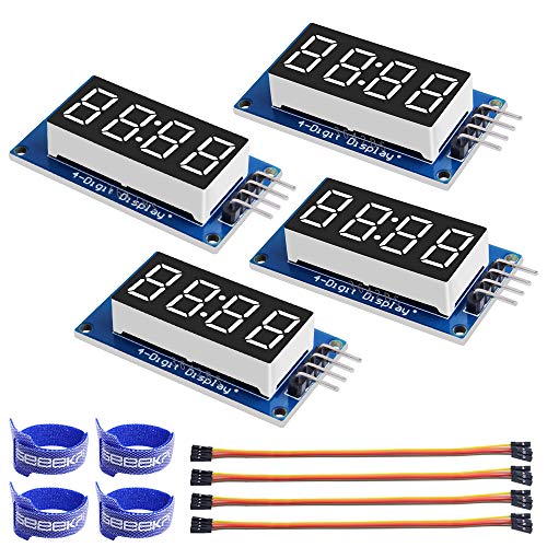 GeeekPi 4Pack 0,36" 4 Stellige Röhren LED 7 Segment Anzeigemodul Rote gemeinsame Anode TM1637 Drive Chip Röhrenuhr Anzeige für Raspberry Pi Arduino GeeekPi 4Pack 0,36" 4 Stellige Röhren LED 7 Segment Anzeigemodul Rote gemeinsame Anode TM1637 Drive Chip Röhrenuhr Anzeige für Raspberry Pi Arduino von GeeekPi