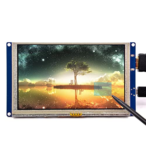 GeeekPi 5 Zoll HDMI Monitor LCD resistiven Touch Screen 800x480 LCD Display USB Schnittstelle für Himbeere Pi 3/2 Modell B/B + & Banana Pi (Plug and Play Free Driver) von GeeekPi