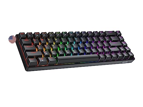 Geeky GK65 65% | Hot Swappable Mechanische Gaming-Tastatur | 68 Tasten Multi Color RGB LED Hintergrundbeleuchtung für PC/Mac Gamer| ANSI US Amerikanisches Layout (Schwarz, Mechanical Black) von Geeky