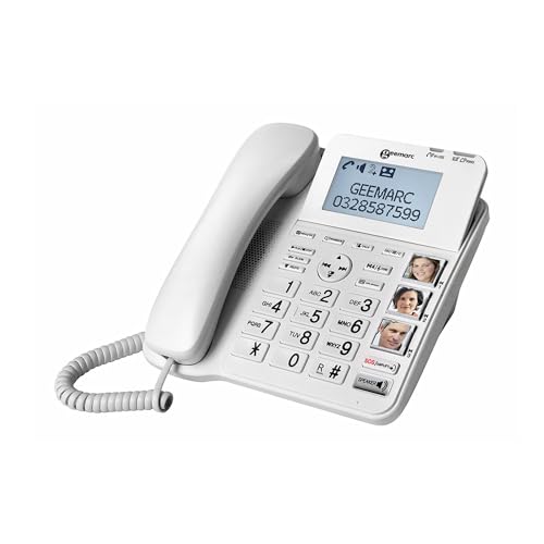 Geemarc CL595 - Festnetztelefon für Senioren mit verstärkter Empfangslautstärke, starkem Klingelton, großen Tasten und Notruffunktion - Mittlerer bis Schwerer Hörverlust - Version DE Geemarc CL595 - Festnetztelefon für Senioren mit verstärkter Empfangslautstärke, starkem Klingelton, großen Tasten und Notruffunktion - Mittlerer bis Schwerer Hörverlust - Version DE von Geemarc