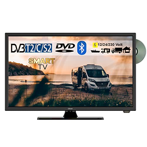 Gelhard GTV2456 LED Smart TV 24 Zoll mit DVD und Bluetooth DVB-S2/C/T2 für 12V u. 230Volt WLAN Full HD von Gelhard