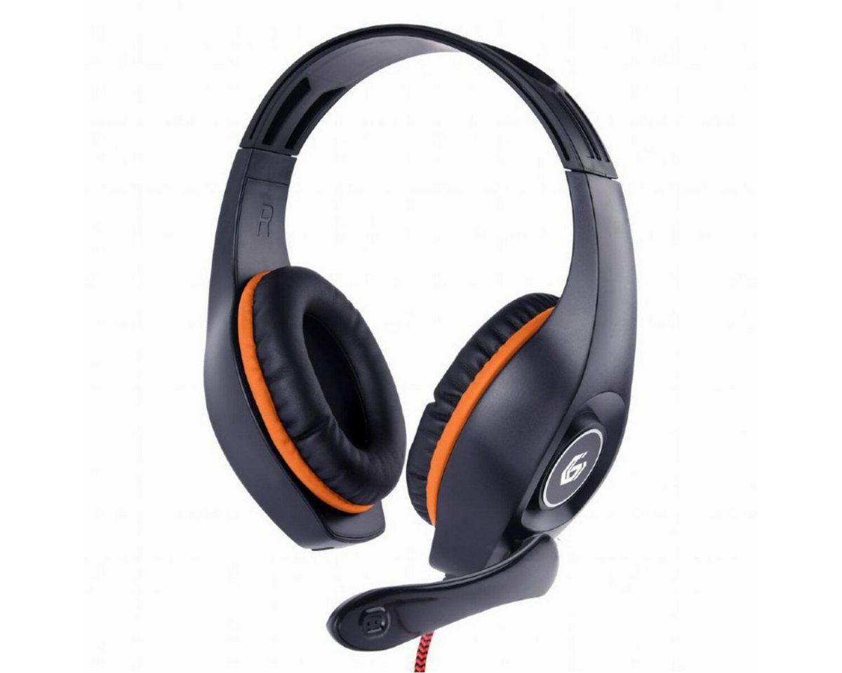 Gembird Headset (Kopfhörer mit Mikrofon GEMBIRD GHS-05-O Orange Schwarz/Orange) von Gembird