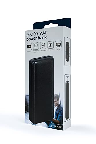 Gembird PB20-02 Power Bank Lithium Polymer (LiPo) 20000 mAh Black von Gembird