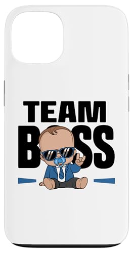 Hülle für iPhone 13 Party zur Gender-Enthüllung „Team Blue Team Boss“, Babyparty von Gender Reveal Tees Funny Baby Announcement Outfits