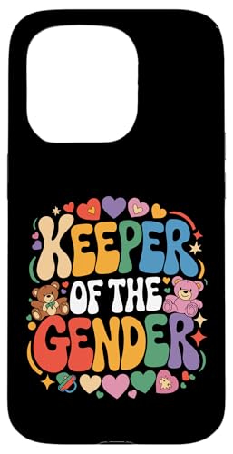 Hülle für iPhone 15 Pro Gender Reveal Party „Keeper Of The Gender“ -Babyparty von Gender Reveal Tees Funny Baby Announcement Outfits