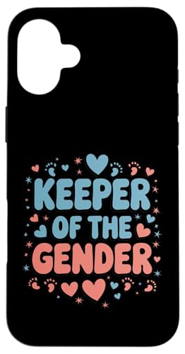 Hülle für iPhone 16 Plus Gender Reveal Party „Keeper Of The Gender“ -Babyparty von Gender Reveal Tees Funny Baby Announcement Outfits