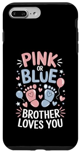 Hülle für iPhone 7 Plus/8 Plus Gender Reveal Party „Pink Or Blue Brother“ -Babyparty von Gender Reveal Tees Funny Baby Announcement Outfits