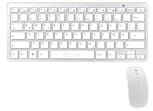 GeneralKeys Keyboard: Set: Schlanke Funk-Tastatur mit Scissor-Tasten im Alu-Look & Funk-Maus (Tastatur für Laptop, Kabellose Tastatur, TV zubehor) von GeneralKeys