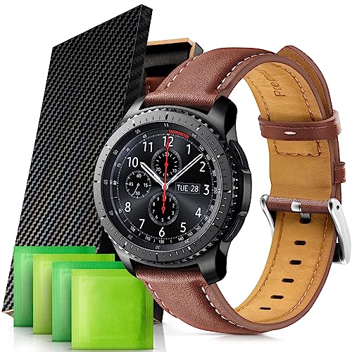 22 mm Armband für Samsung Galaxy Watch 46 mm, Ersatzarmband aus Leder für Samsung Galaxy Watch 3 45 mm, kompatibel mit Samsung Gear S3 Frontier/Classic von Generic