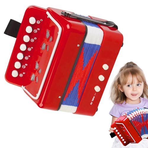 Akkordeon -Musikinstrumente – Kinder-Akkordeon-Spielzeug, Musik-Akkordeon, Musikinstrument Für Kinder | Tragbare Akkordeon-Musikinstrumente Mit 7 Tasten Für Kinder Ab 3 Jahren Und Anfänger von Generic