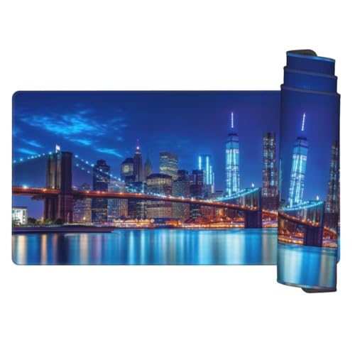 Blau Mauspad 1200 x 600 mm, Mousepad XXL Schreibtischunterlage Brücke Mouse Pad, Wasserdicht und Rutschfest Mauspad, Verbessert Präzision und Geschwindigkeit, Mauspads für PC und Gaming Zubehör gq118 von Generic